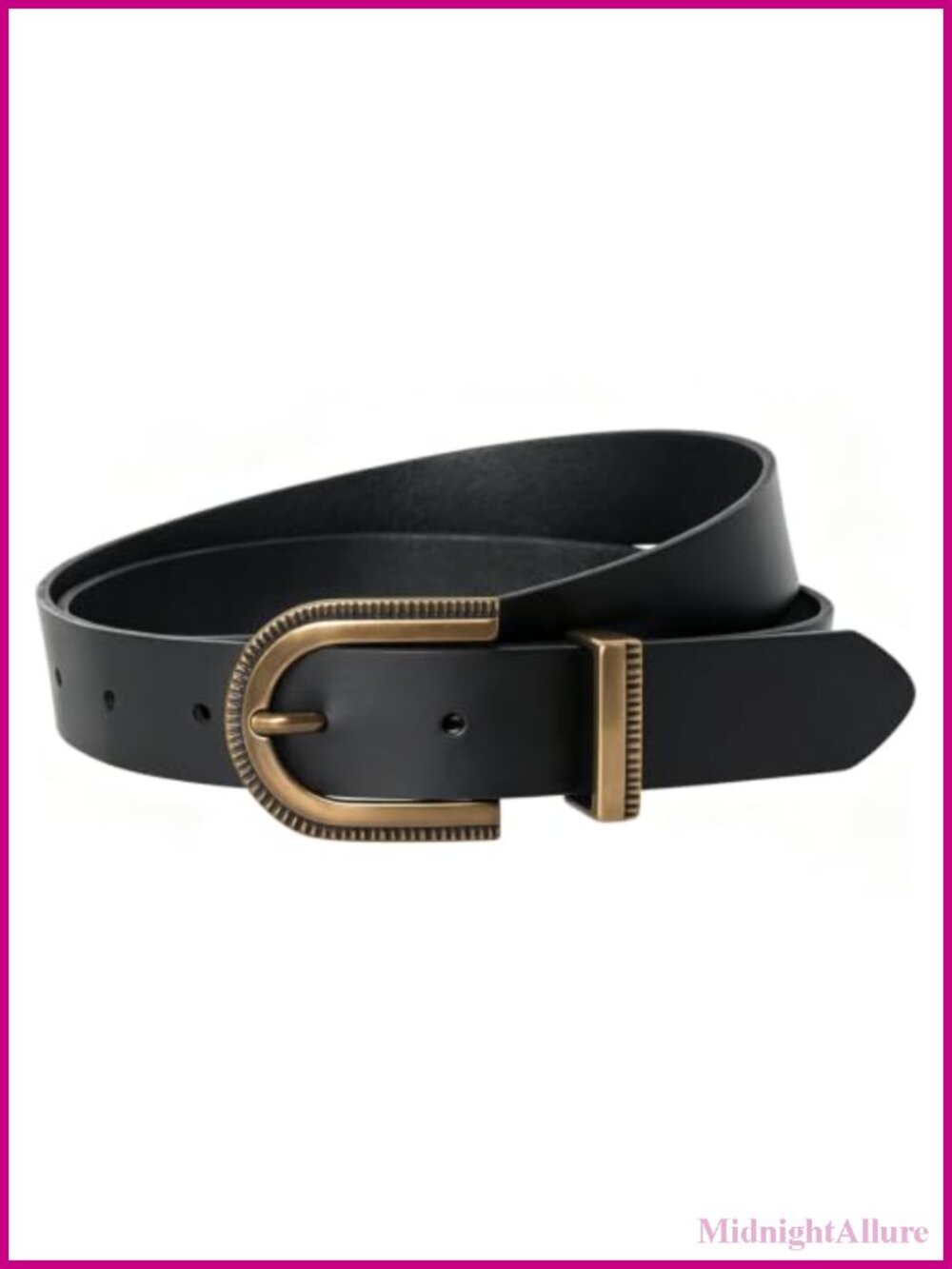 Genuine Leather Belt for Women Retro Half-Round Buckle Waist Belt
